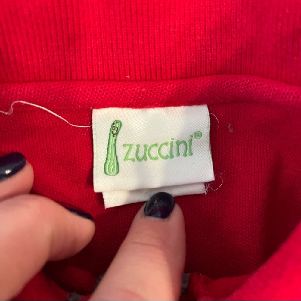 Zuccini Red collared polo smocked excavator size 6X 100% cotton - Picture 2 of 5